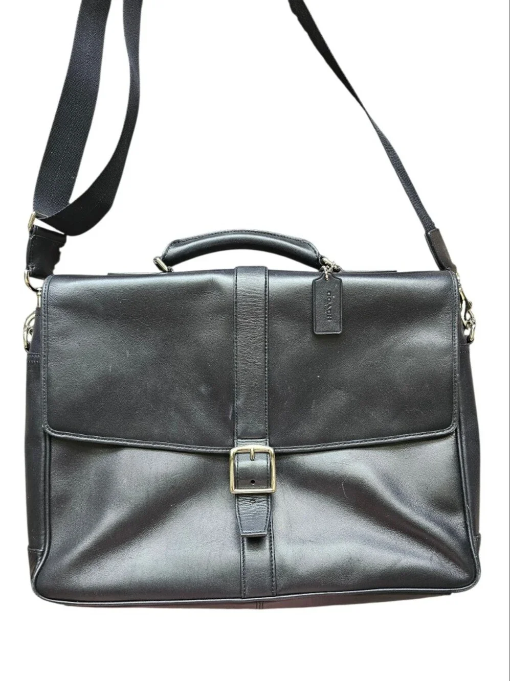 Coach Lexington Flap Business Brief F71073 Black Leather Laptop Bag - Picture 2 of 11